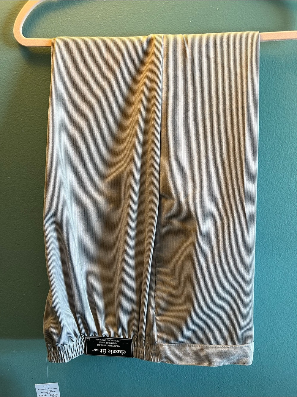 Alfred Dunner Pearl Colored Ribbed Classic Pants Size 12 NWT